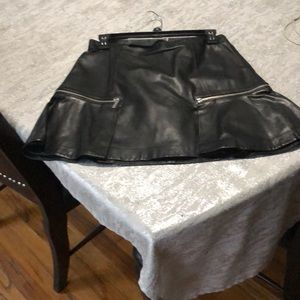 Michael Kors  Black Leather Mini Skirt